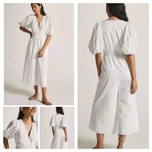 Anthropologie Hutch White Eyelet Jumpsuit XS